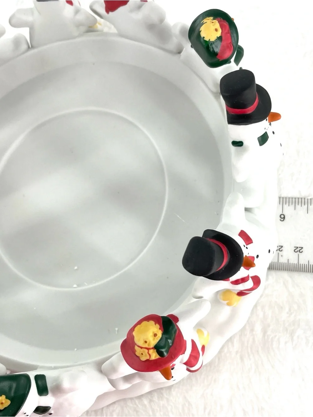 Retired PartyLite "Frolicking Frostys" 3-wick Candle Holder or Centerpiece - Picture 4 of 8